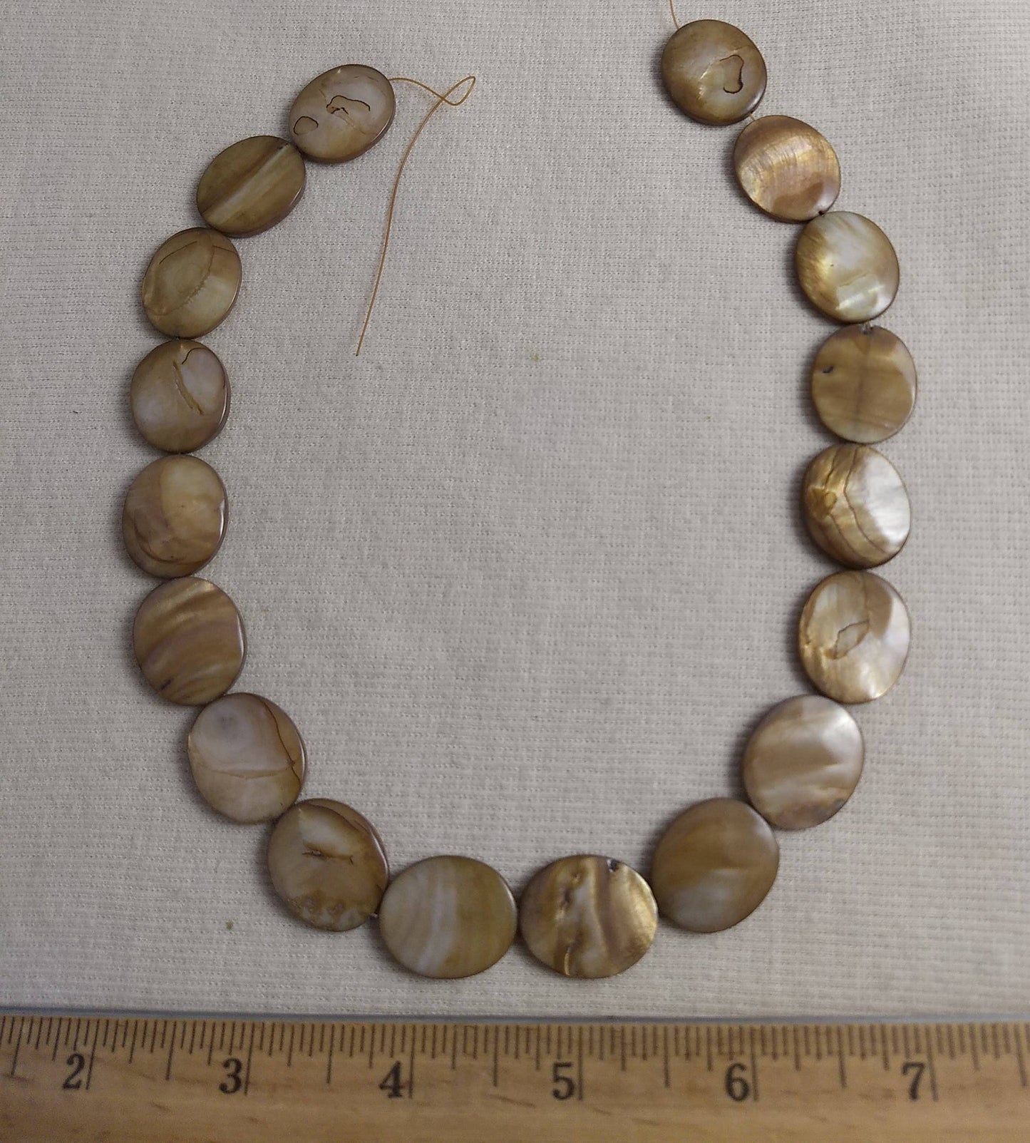 Beads #Shell #2Hole #Brown #Oval #1-Strand #18pc