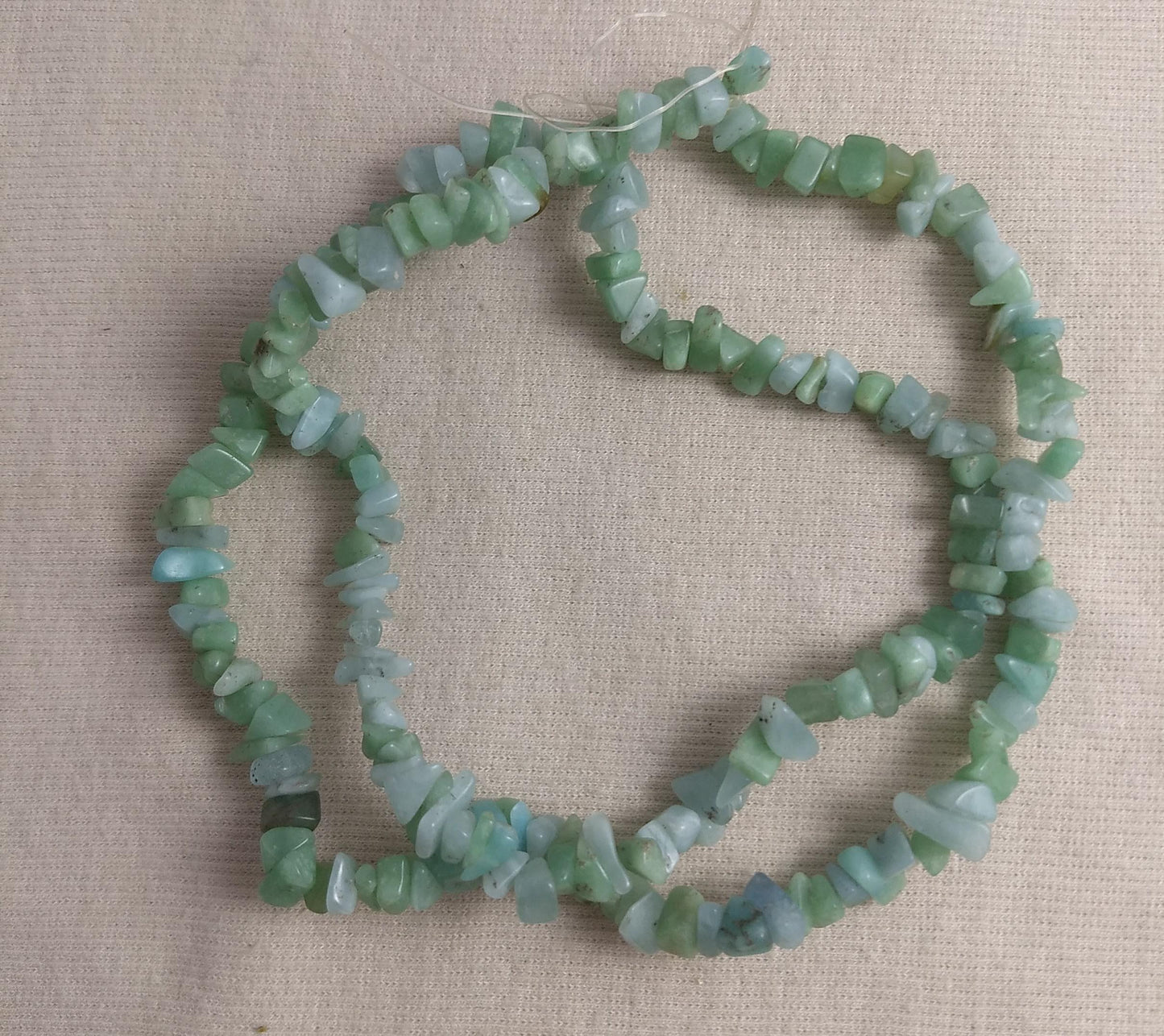 Bead #Chip #Lt. Green #2-Hole #Necklace #1 Strand #Abs #1pc