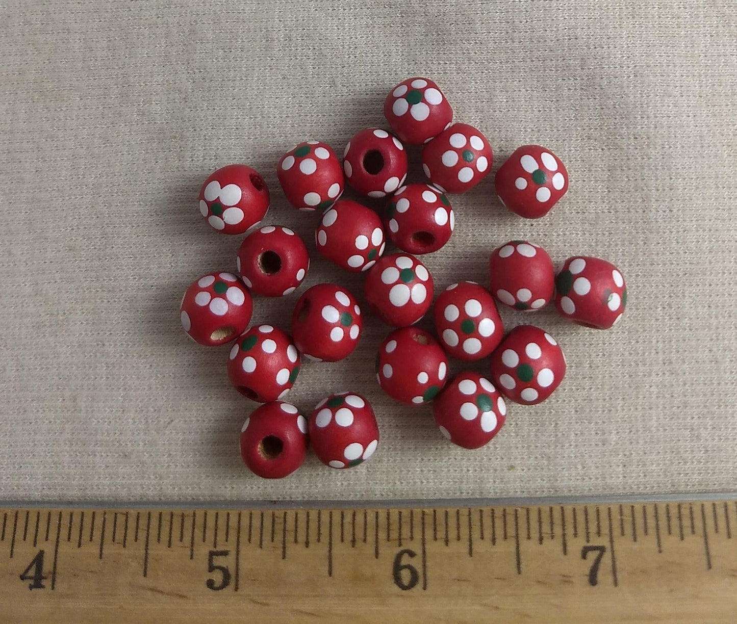 Bead #Fash03 #C8011 #2-Hole #Red #Flower #Bracelet #20pc
