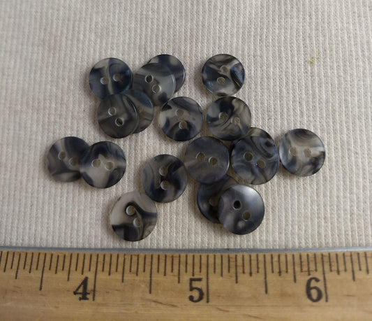 Button #610C #2-Hole #Smoke #Polyester #10pc