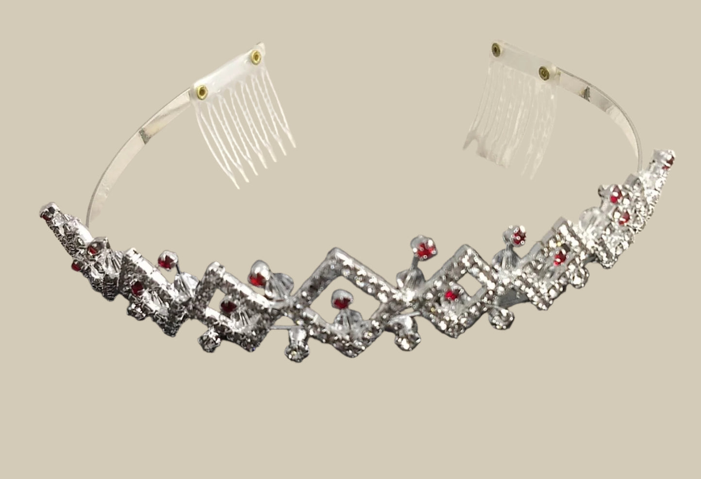Tiara #PS347 #Red #Rhinestone #Comb #1pc