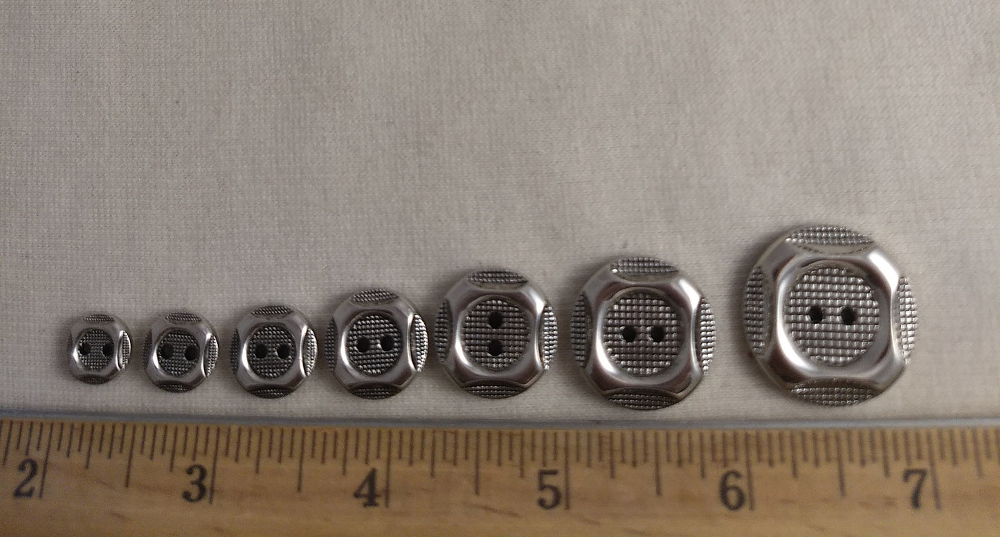 Button #Y5936 #2-Hole #Antique-Silver #Rim #Abs #10pc-each-size #70pc