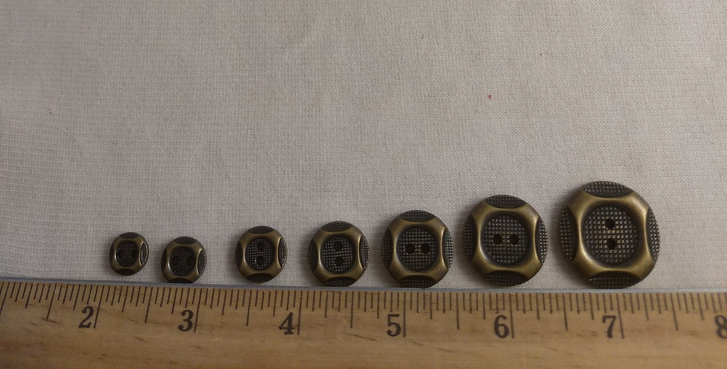 Button #Y5936 #2-Hole #Antique-Brass #Rim #Abs #10pc-each-size #70pc