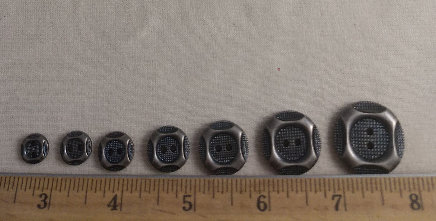 Button #Y5936 #2-Hole #Antique-Silver #Rim #Abs #10pc-each-size #70pc