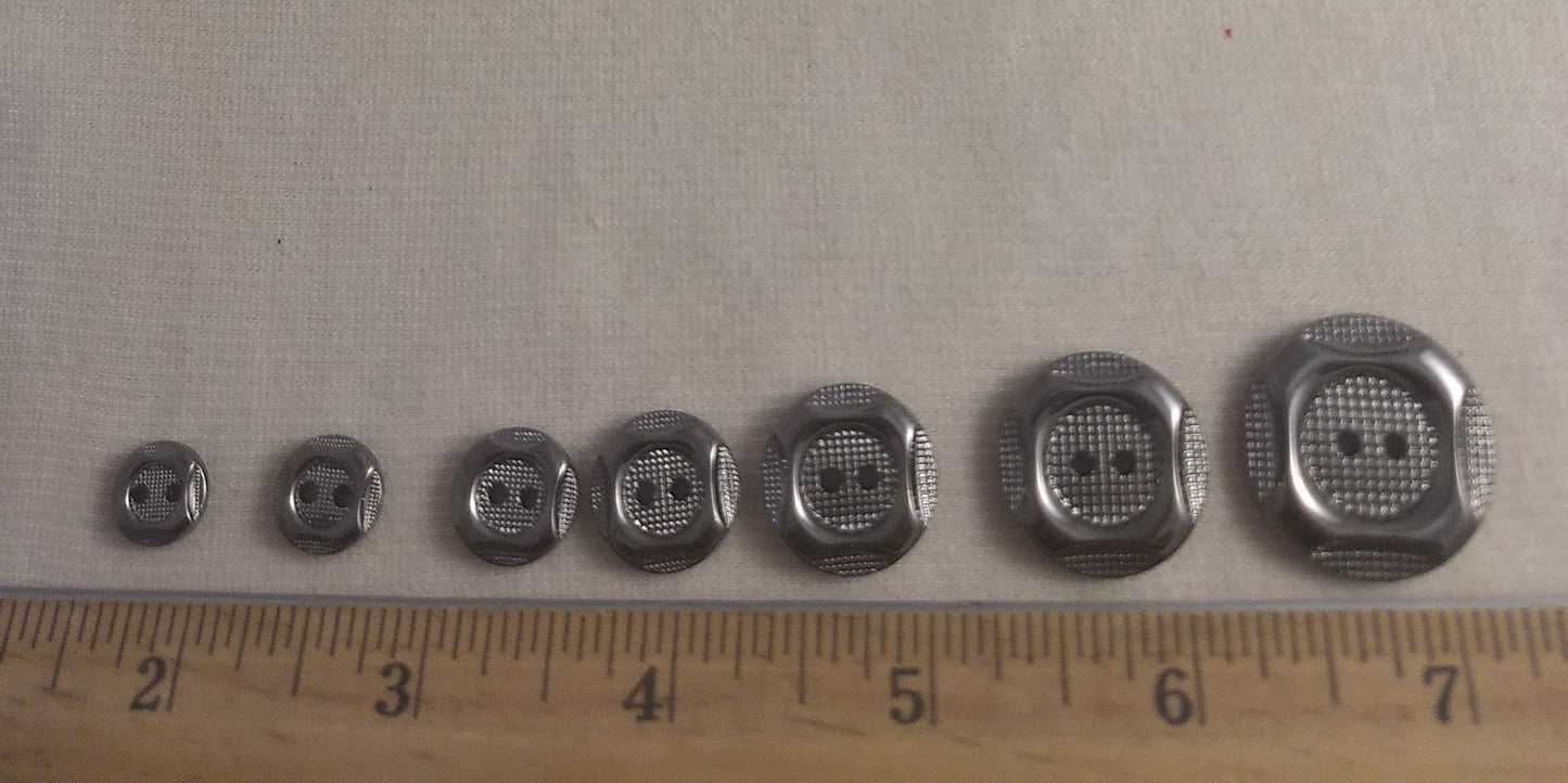 Button #Y5936 #2-Hole #Gun-Metal #Rim #Abs #10pc-each-size #70pc