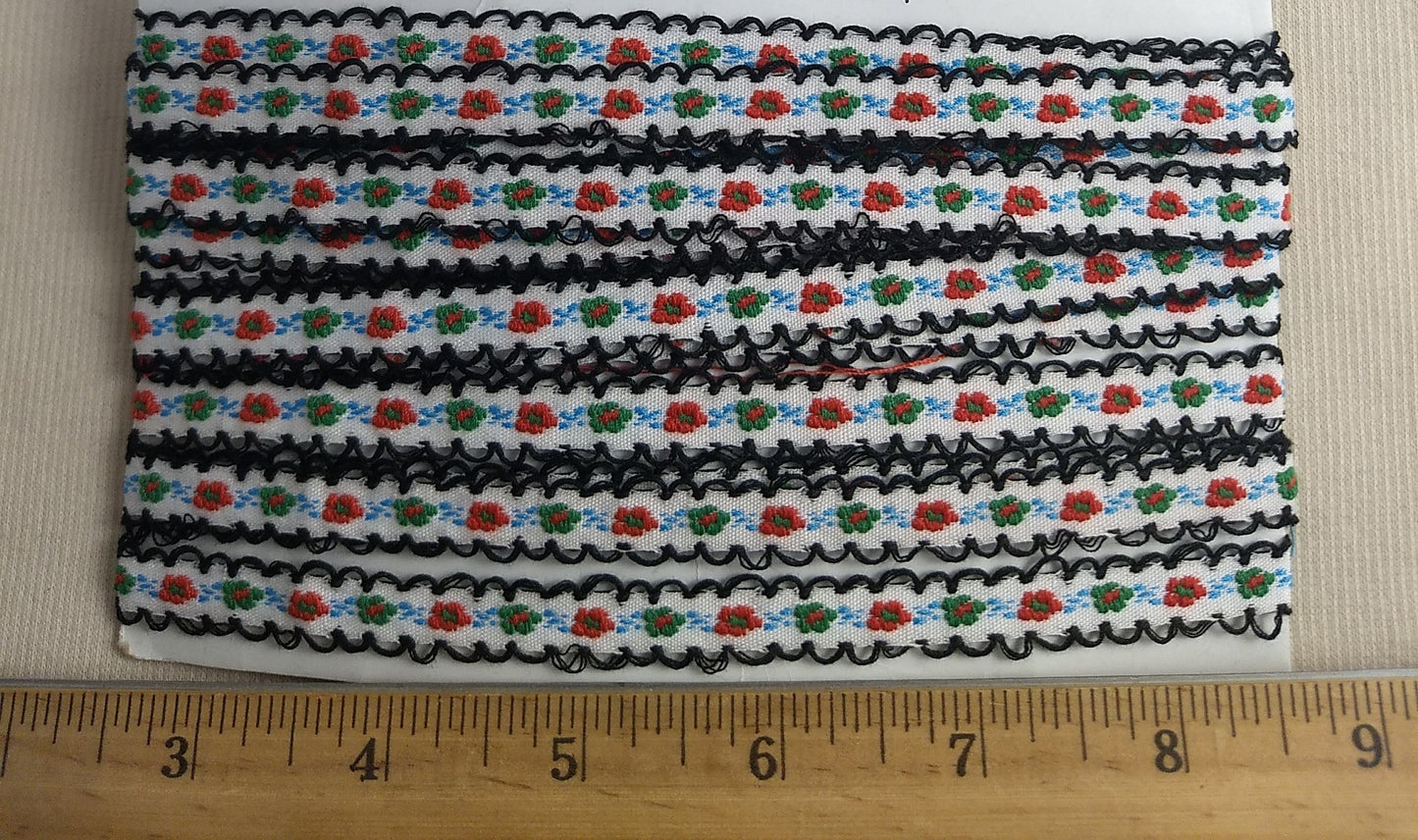 Ribbon #YWCY09052Z #1/4" #Black #Scallop #Floral #5yd