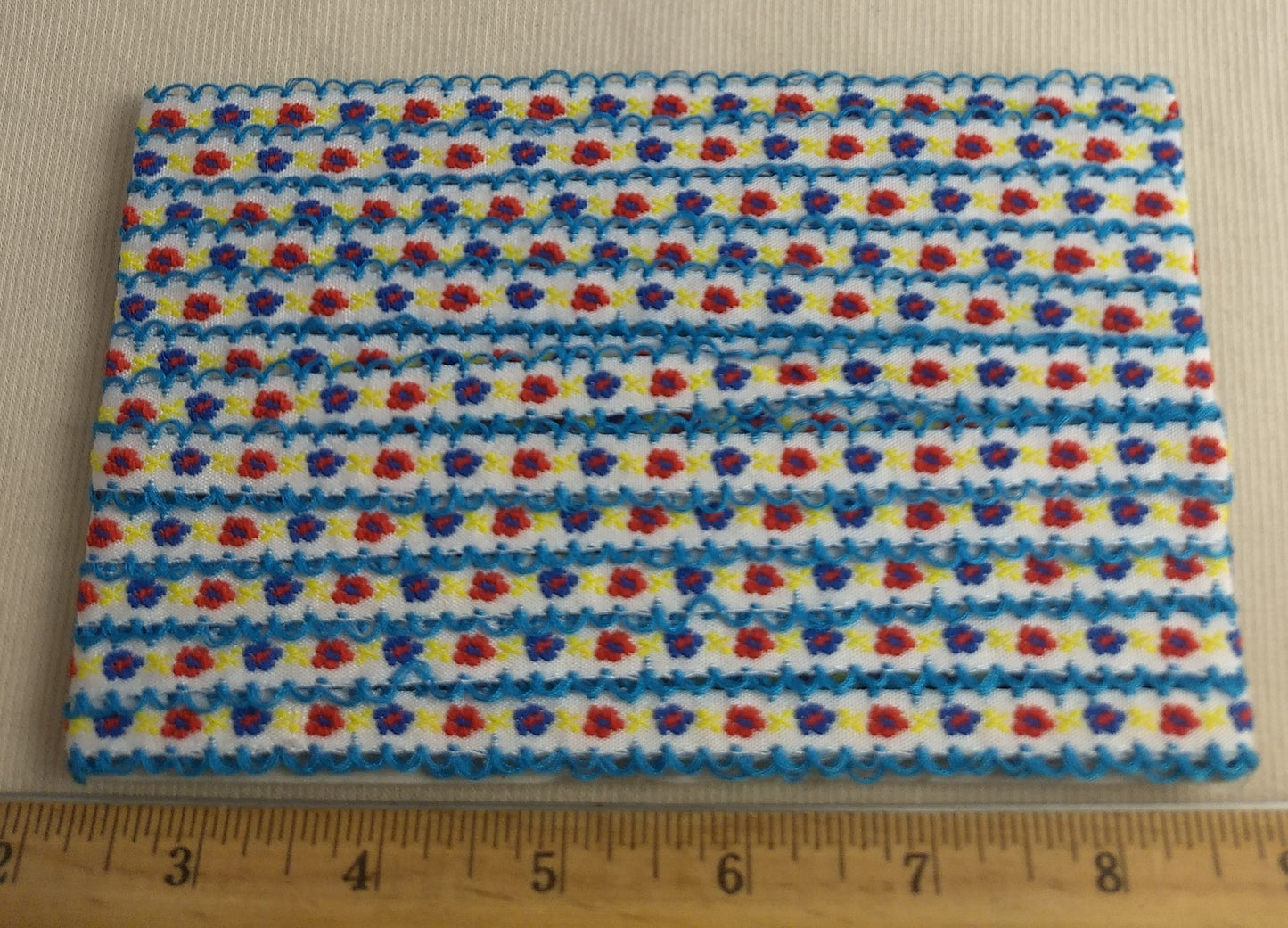 Ribbon #YWCY09052Z #1/4" #Blue #Scallop #Floral #5yd