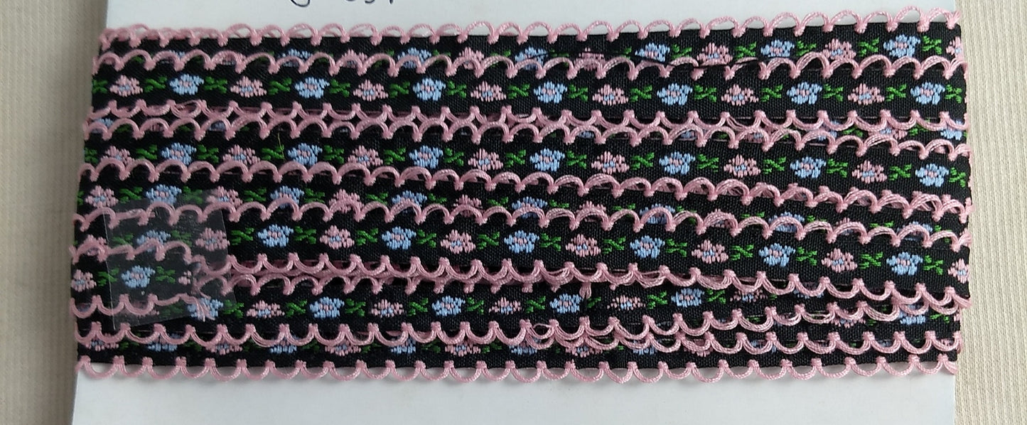 Ribbon #YWCY160108-1 #1/4" #Pink #Scallop #Floral #5yd