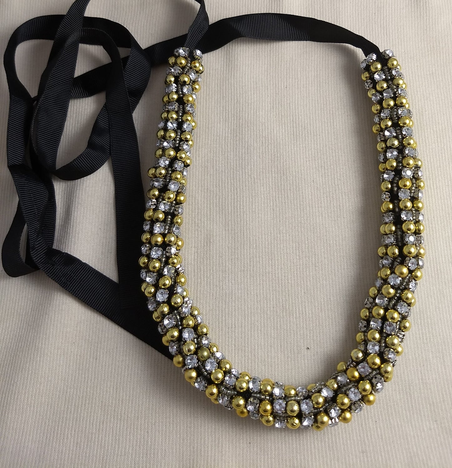 Necklace #Fash57 #Gold #Bead #Acrylic-Stone #Sample #1pc