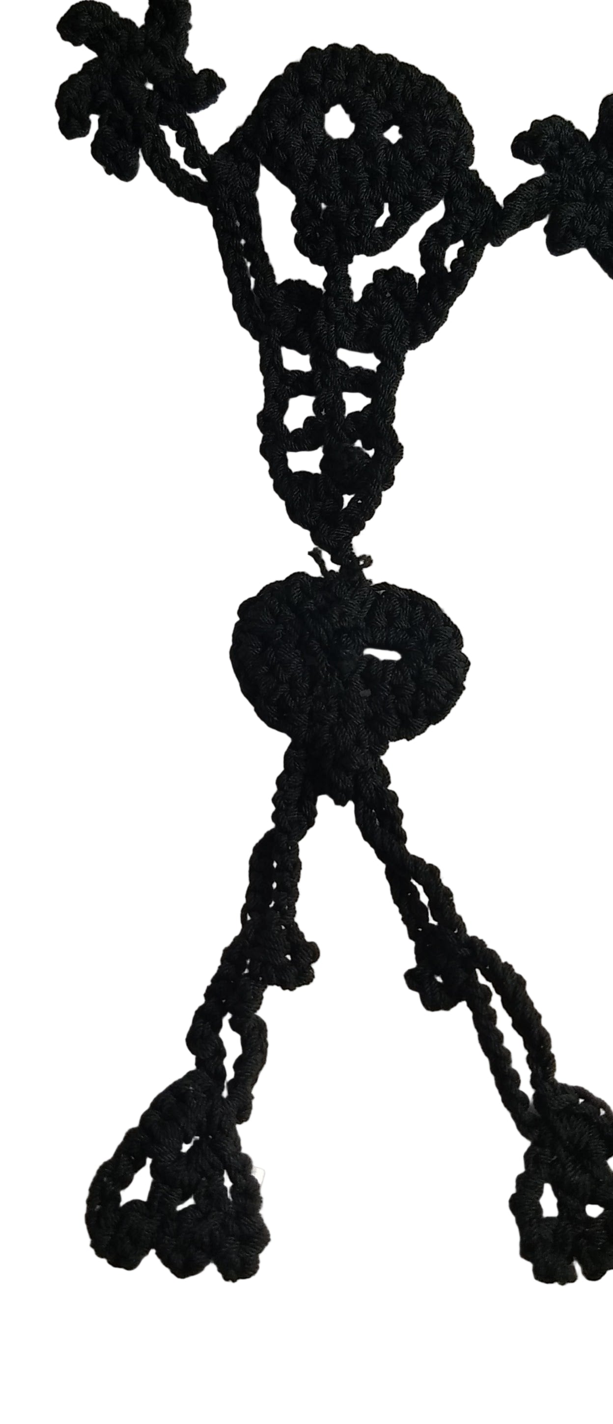 Applique #Skeleton #Black #Crochet #Handmade #Cotton #2pc