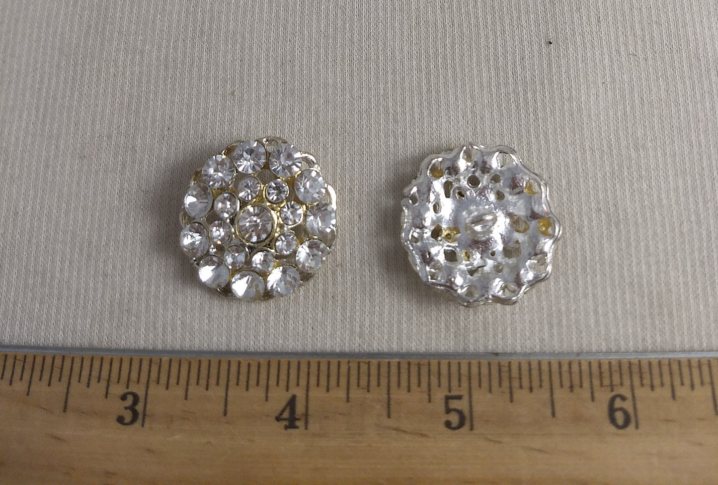 Button #AY775 #Shank #Silver #Rhinestone #Abs #2pc