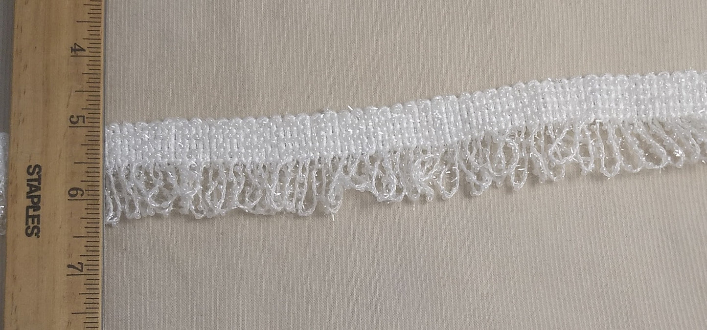Lace #103025 #White #Fringed Tiny-Balls #Nylon #3yd