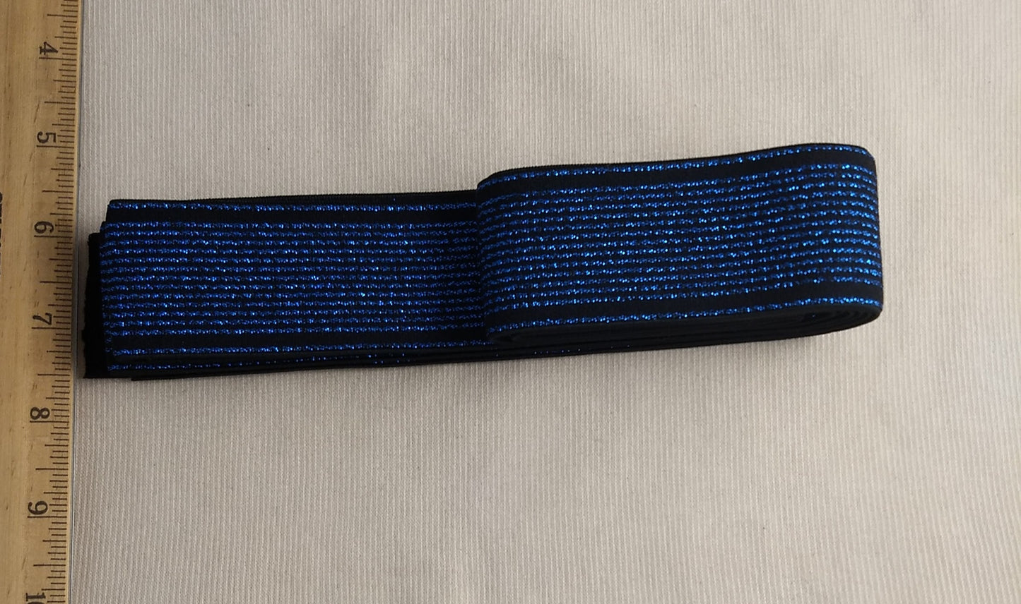 Elastic #1245 #Blue #Glitter #Nylon #3yd
