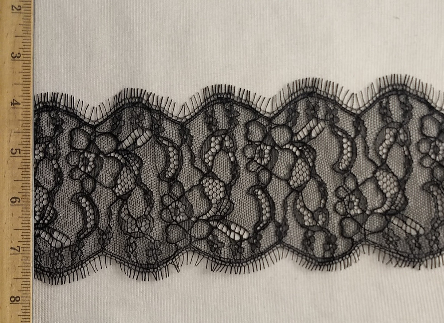 Lace #2281 #Black #Floral #Eyelash #Nylon #6yd