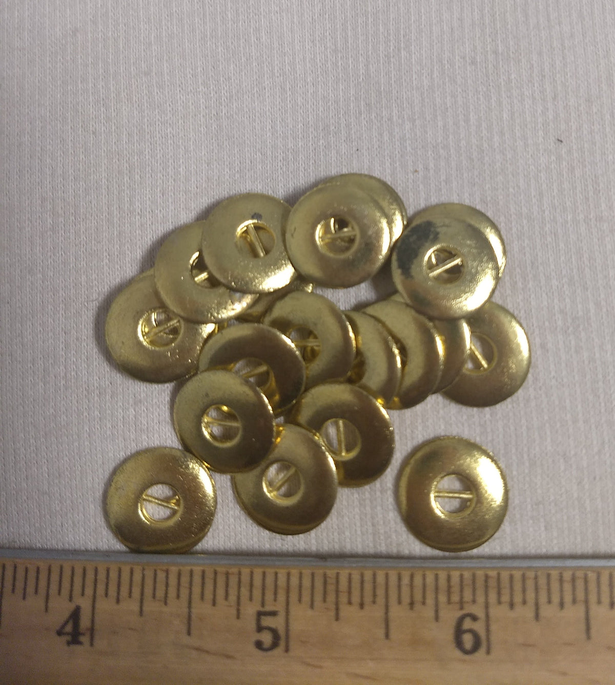 Gold 2-Hole Metal Button #AB210, 10 pcs