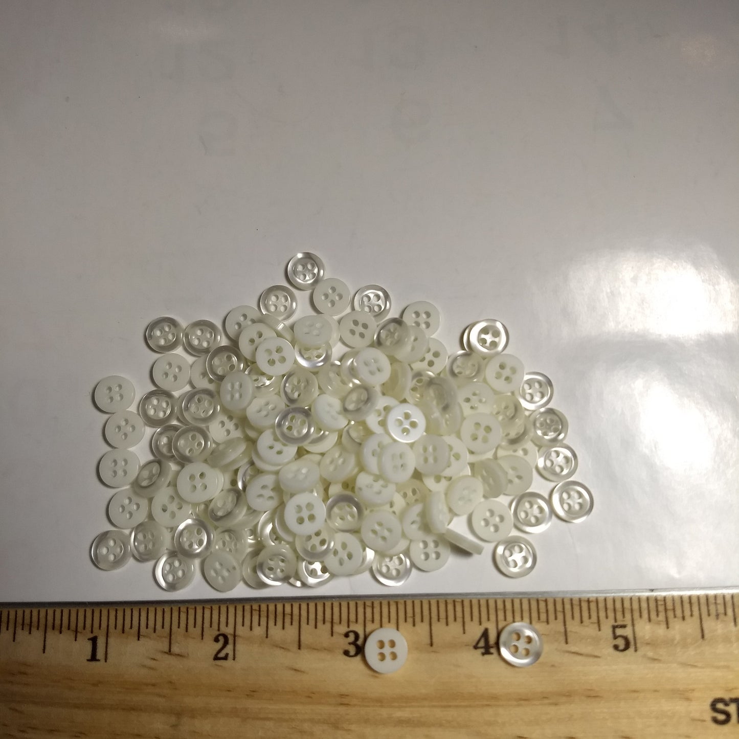 Button #57 #4 Hole #Pearl #Rim #Basic #Polyester #10pc
