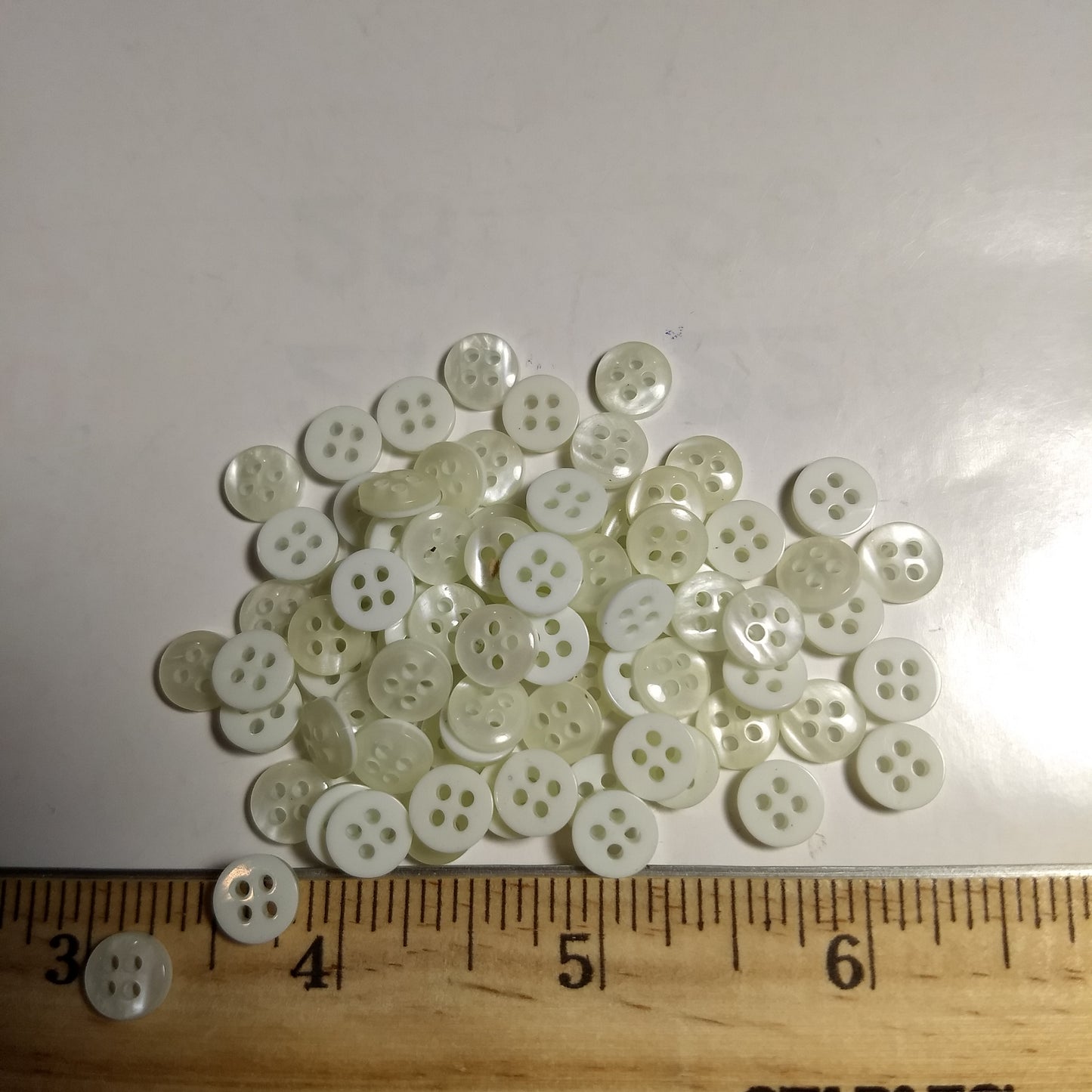 Button #Basic #58 #4 Hole #White #Polyester #10pc