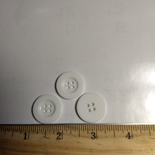 Button #Basic #P-Trevor #4 Hole #White #Polyester #10pc
