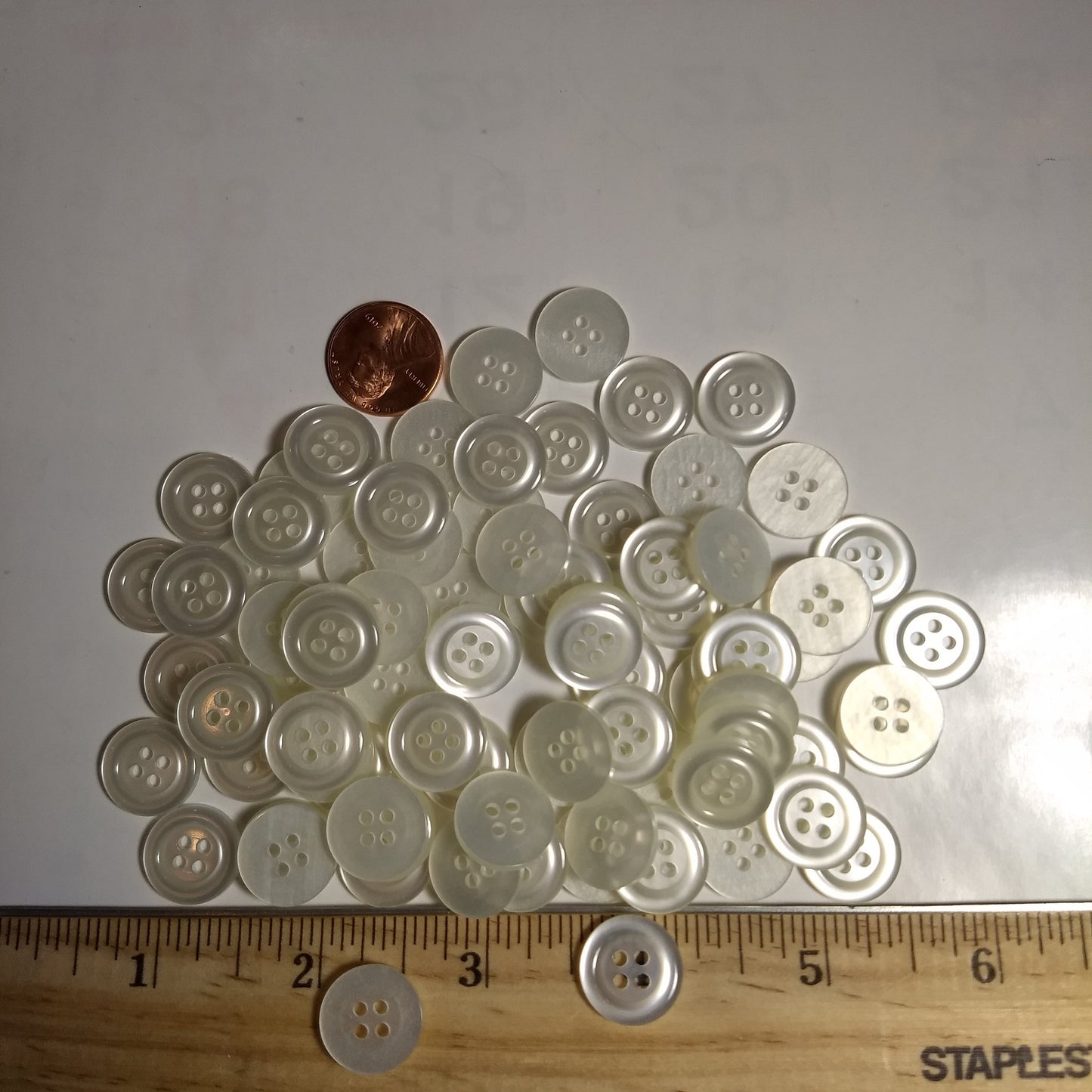 Button #Basic #P-Lisa #4 Hole #Pearl #Polyester #10pc