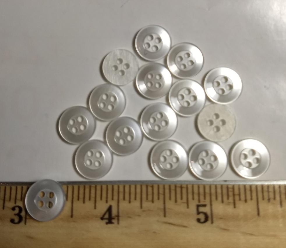Button #PC700 #4 Hole #Pearl #Rim #Basic #Polyester #10pc