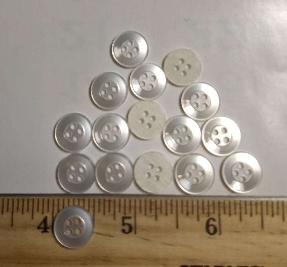 Button #PC700 #4 Hole #Pearl #Rim #Basic #Polyester #10pc