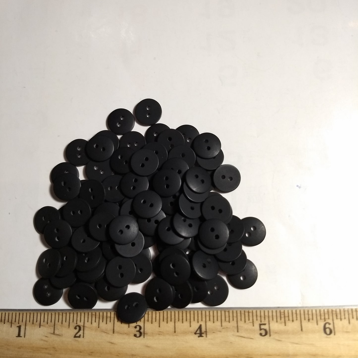 Button #P-Dome #2 Hole #Black #Basic #Polyester #10pc