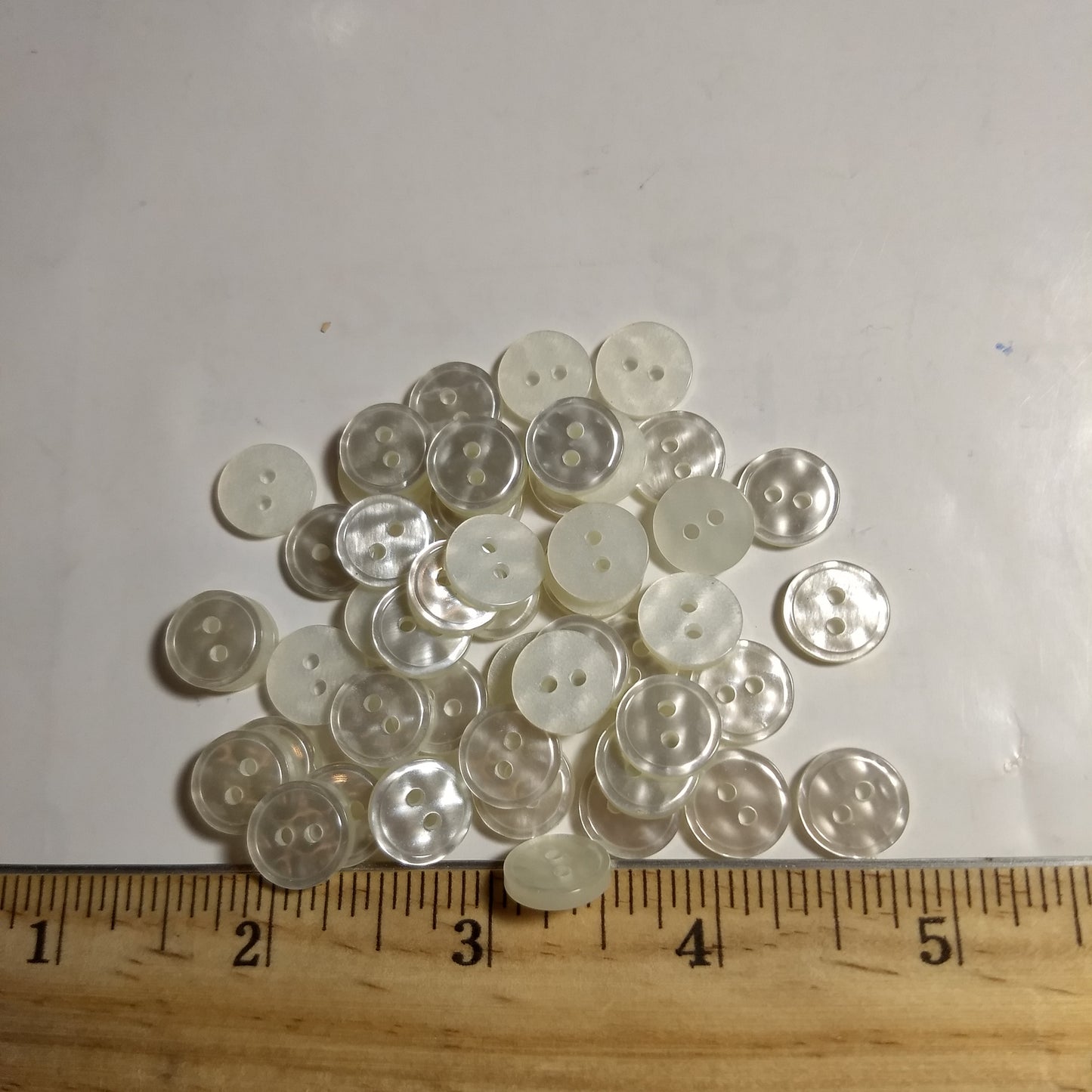 Button #P-W750 #2 Hole #Pearl #Basic #Polyester #10pc