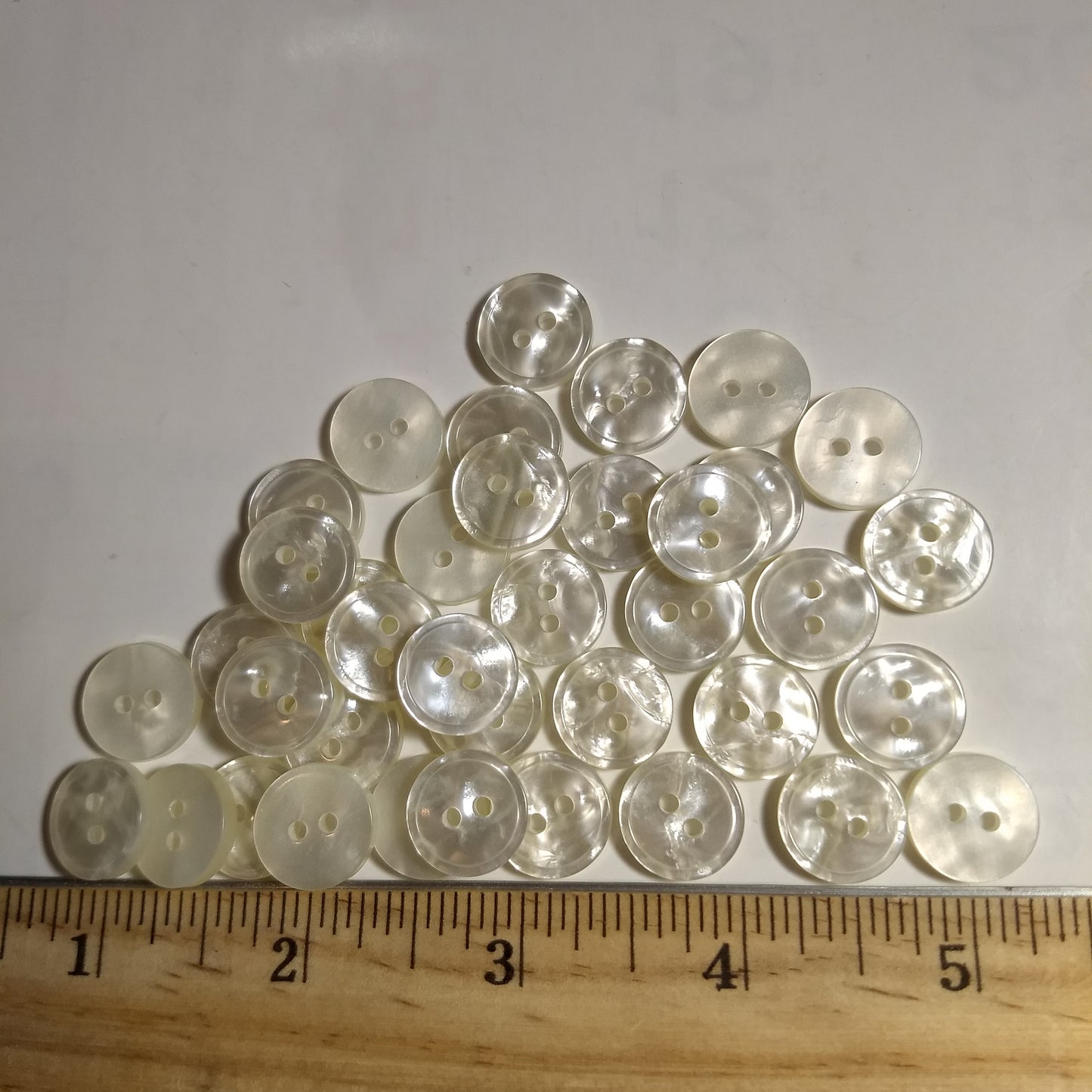 Button #P-W750 #2 Hole #Pearl #Basic #Polyester #10pc