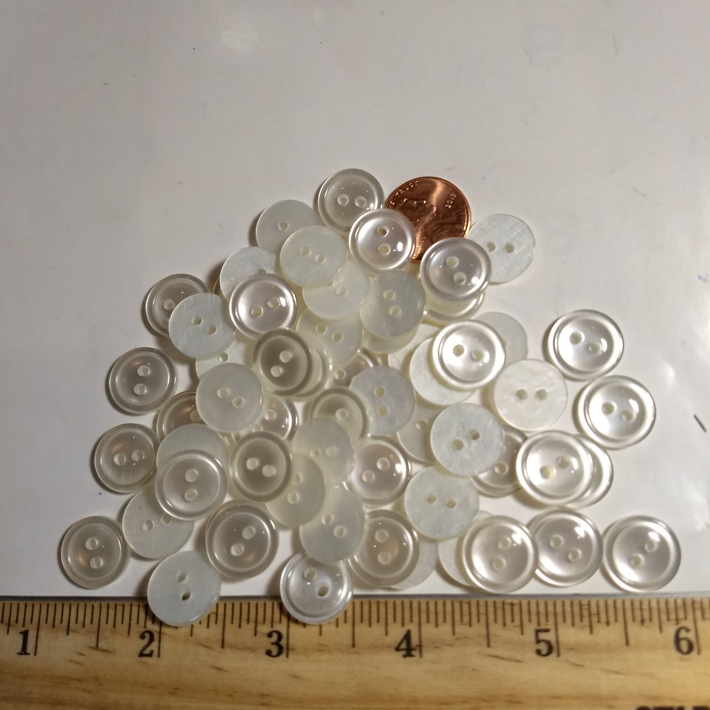 Button #7398 #2 Hole #Pearl #Rim #Basic #Polyester #10pc