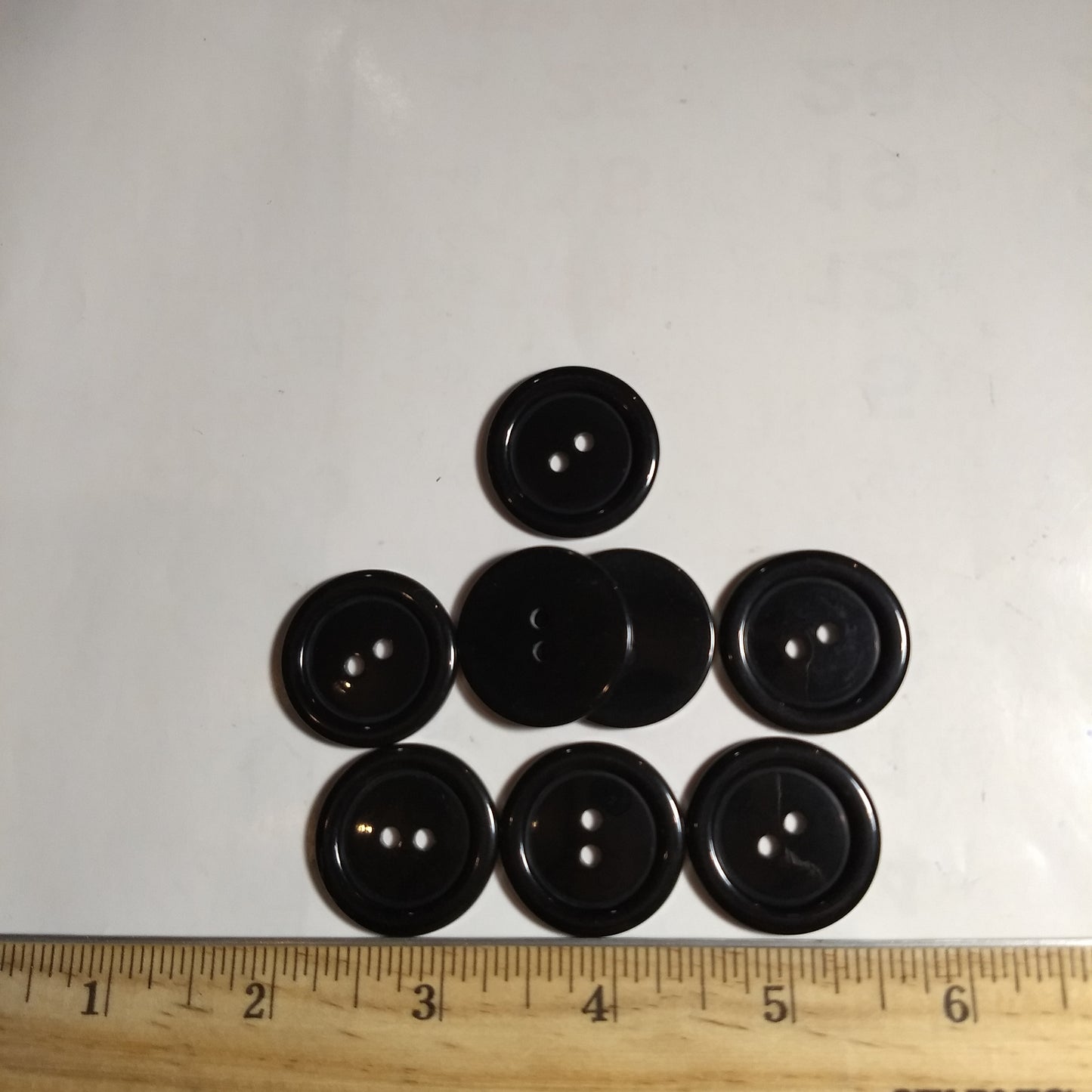 Button #P-Rim #2 Hole #Black #Basic #Rim #Polyester #10pc