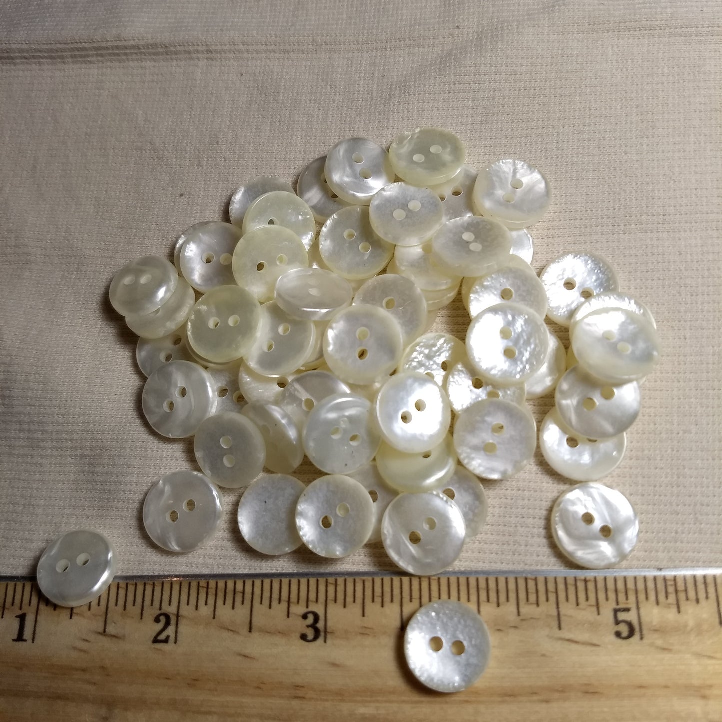 Button #Basic #P-Coral #2 Hole #Pearl #Polyester #10pc