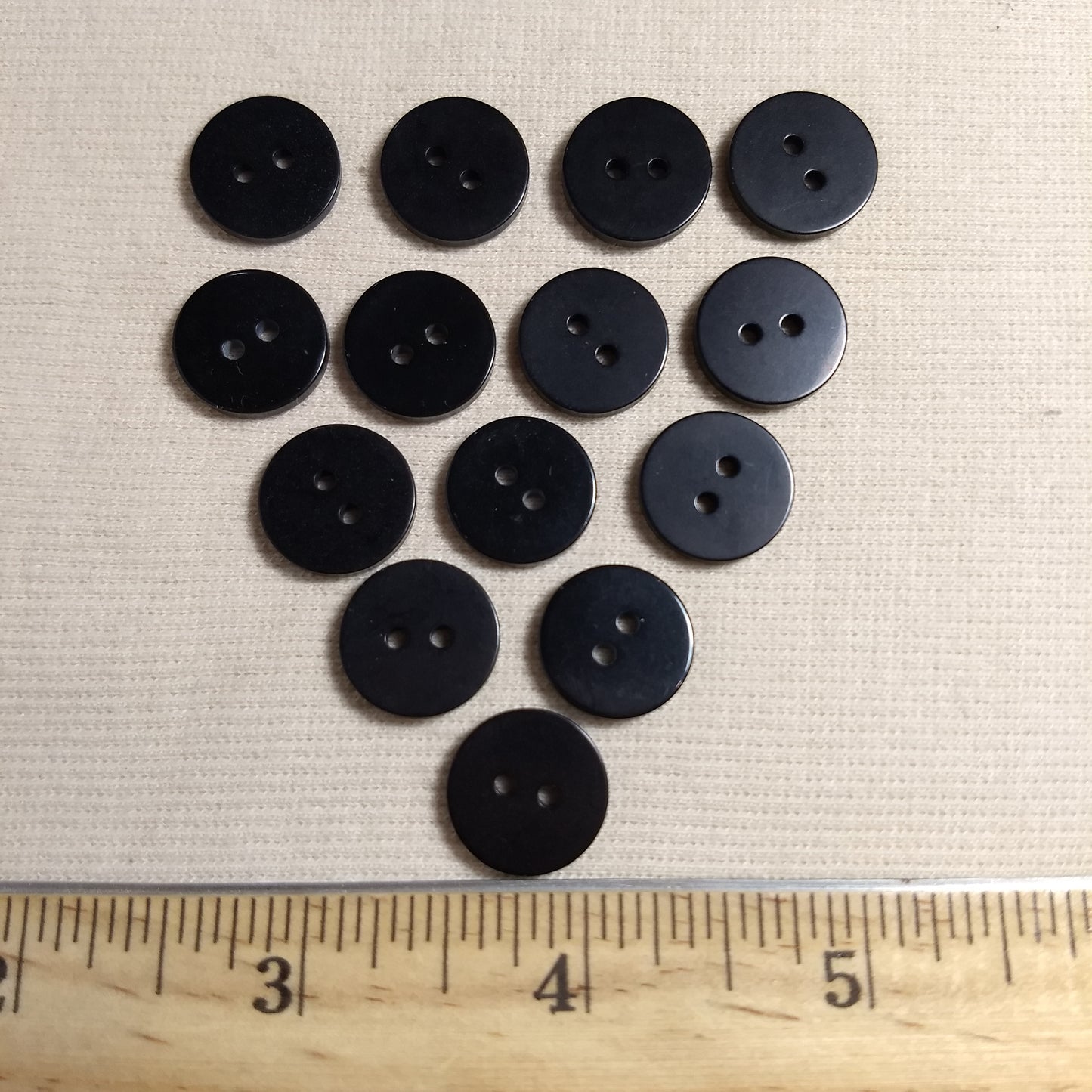 Button #P-Poker #2 Hole #Black #Basic #Polyester #10pc