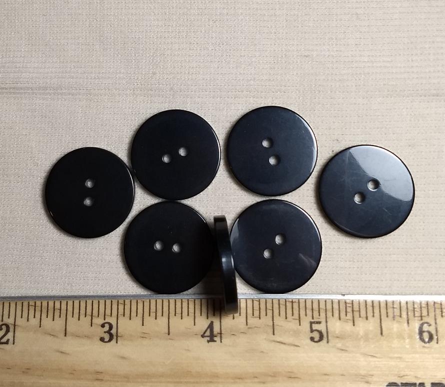 Button #P-Poker #2 Hole #Black #Basic #Polyester #10pc