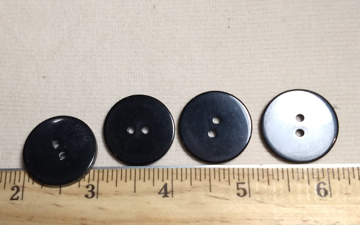 Button #P-Poker #2 Hole #Black #Basic #Polyester #10pc