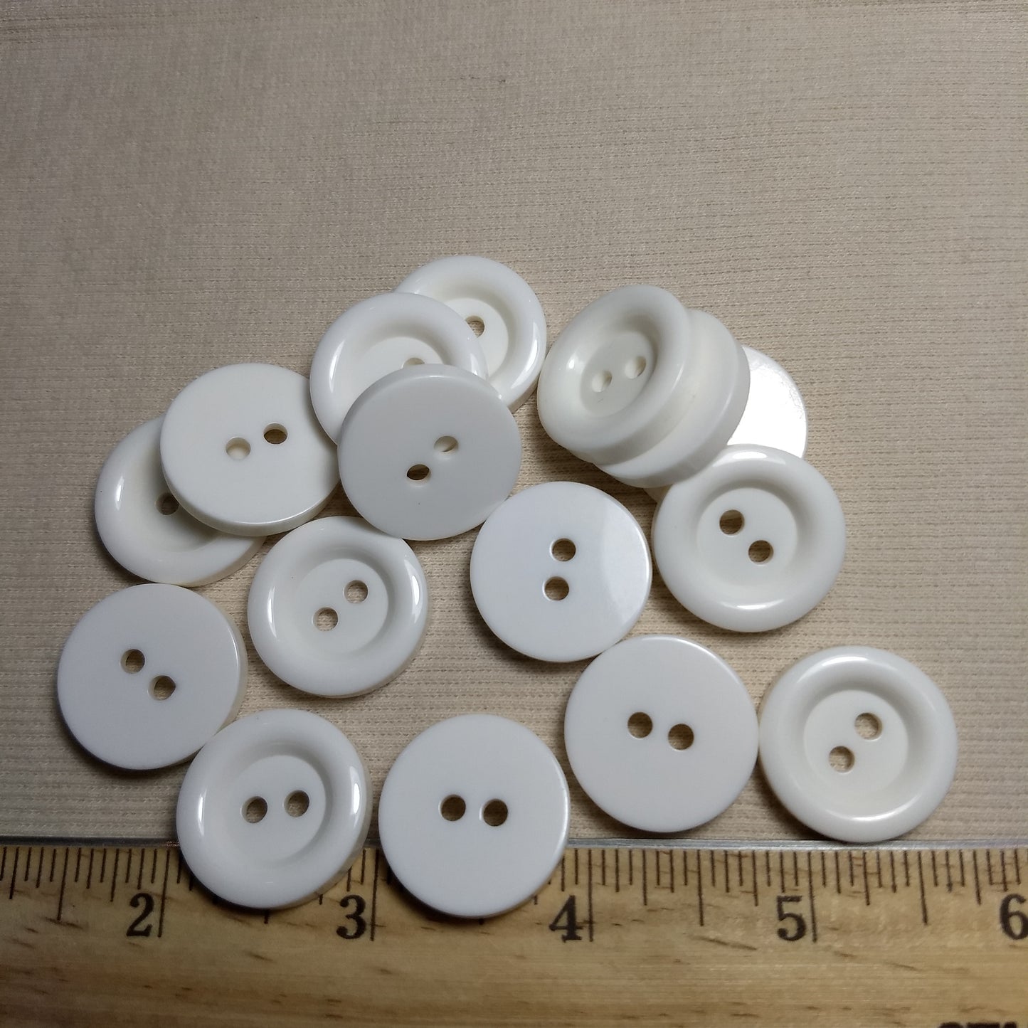 Button #1203 #2 Hole #White #Rim #Basic #Polyester #10pc
