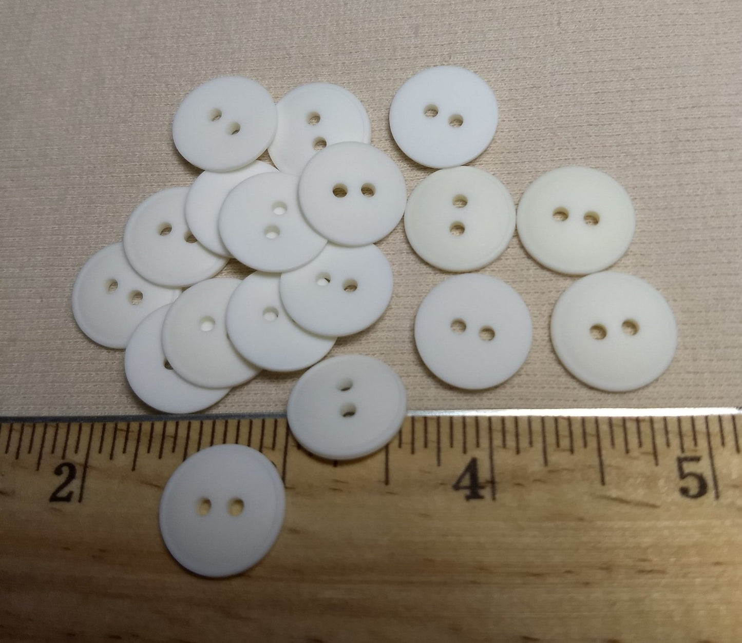 Button #P-Joy #2 Hole #White #Rim #Basic #Polyester #10pc