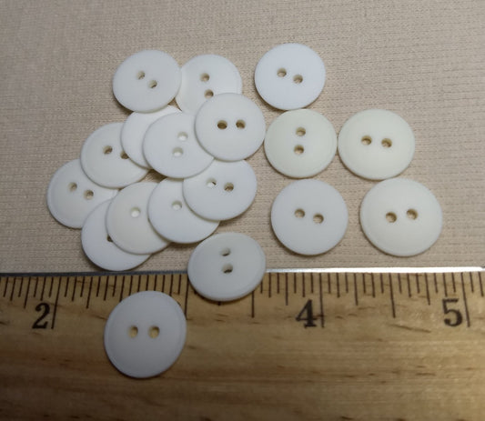 Button #Basic #P-Joy #2 Hole #White #Rim #Polyester #10pc