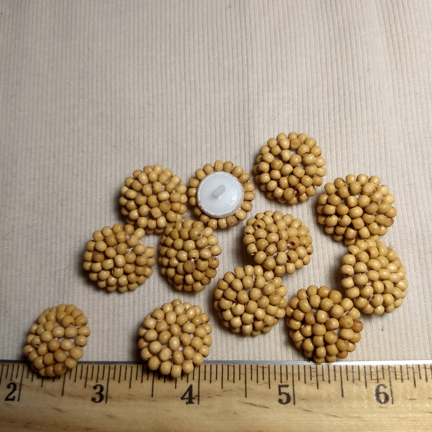Button #MD3115 #Shank #Cream #Handmade #Bead #Wood #10pc