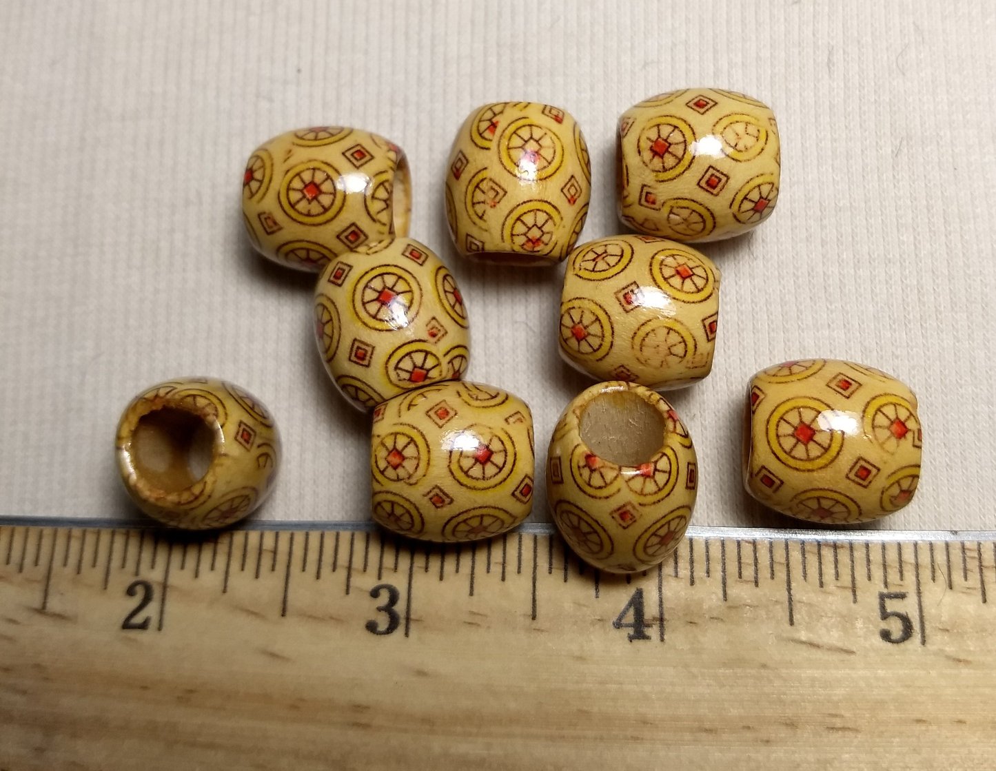 Bead #Barrel #Brown #Wood #Fashion-Printed #25pc