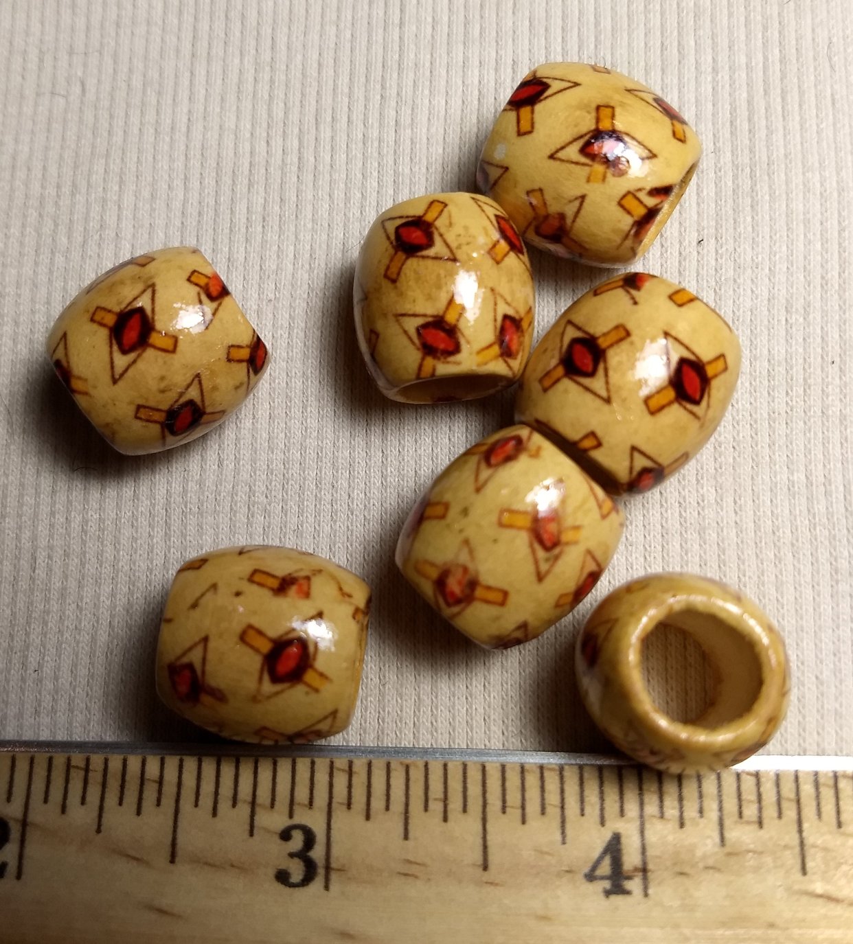 Bead #Brown-Tan #Wood #Fashion-Painted #10pc