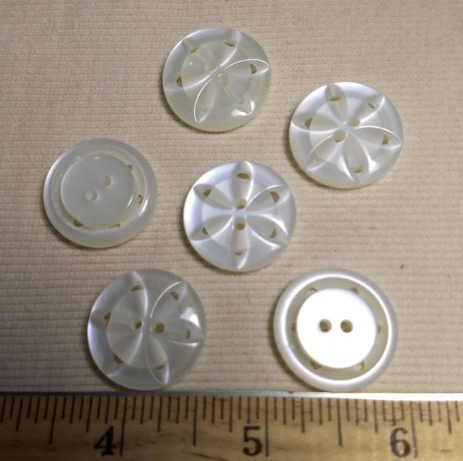 Button #6262D #2 Hole #Pearl-White #Polyester #Fashion #10pc