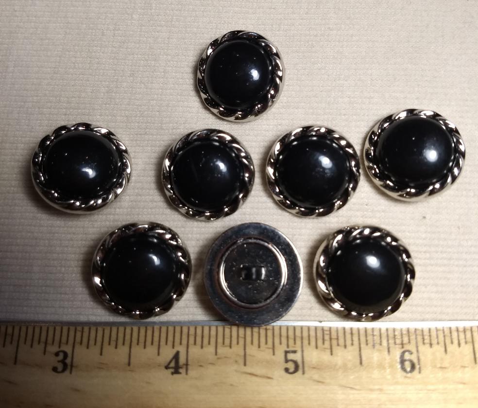 Button #1393 #Shank #Black #Rim #Nylon #10pc