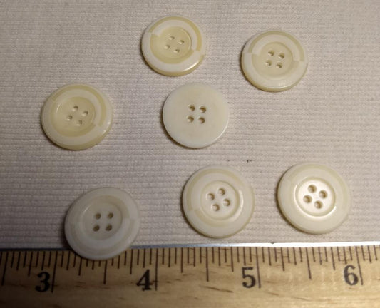 Button #8654 #4 Hole #Tan #Rim #Imitation #Horn #Polyester #10pc