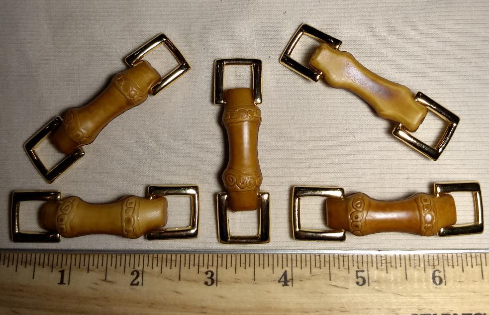 BUCKLE #6338 #Gold #Imitation-Bamboo #Connector #1pc