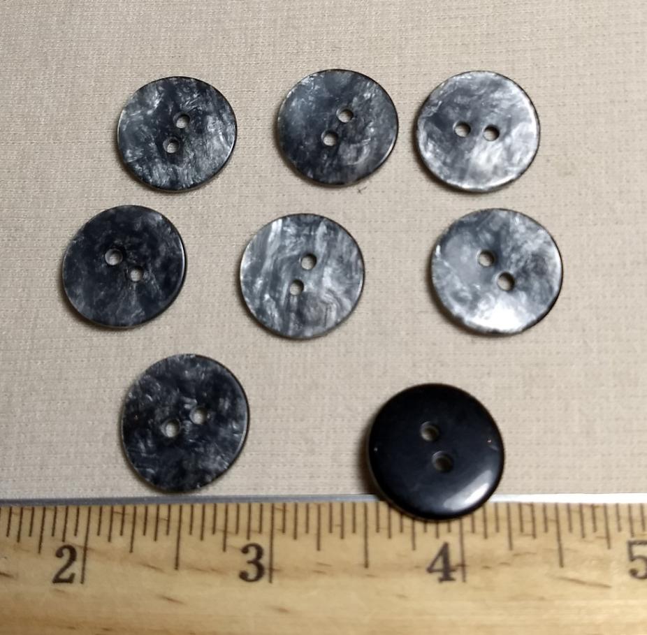 Button #23612 #2 Hole #Black #Imitation #Shell #10pc