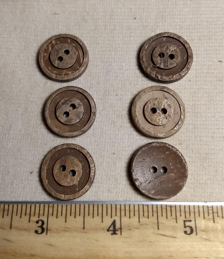 Button #26010 #2 Hole #Brown #Rim #Coconut #Wood #10pc