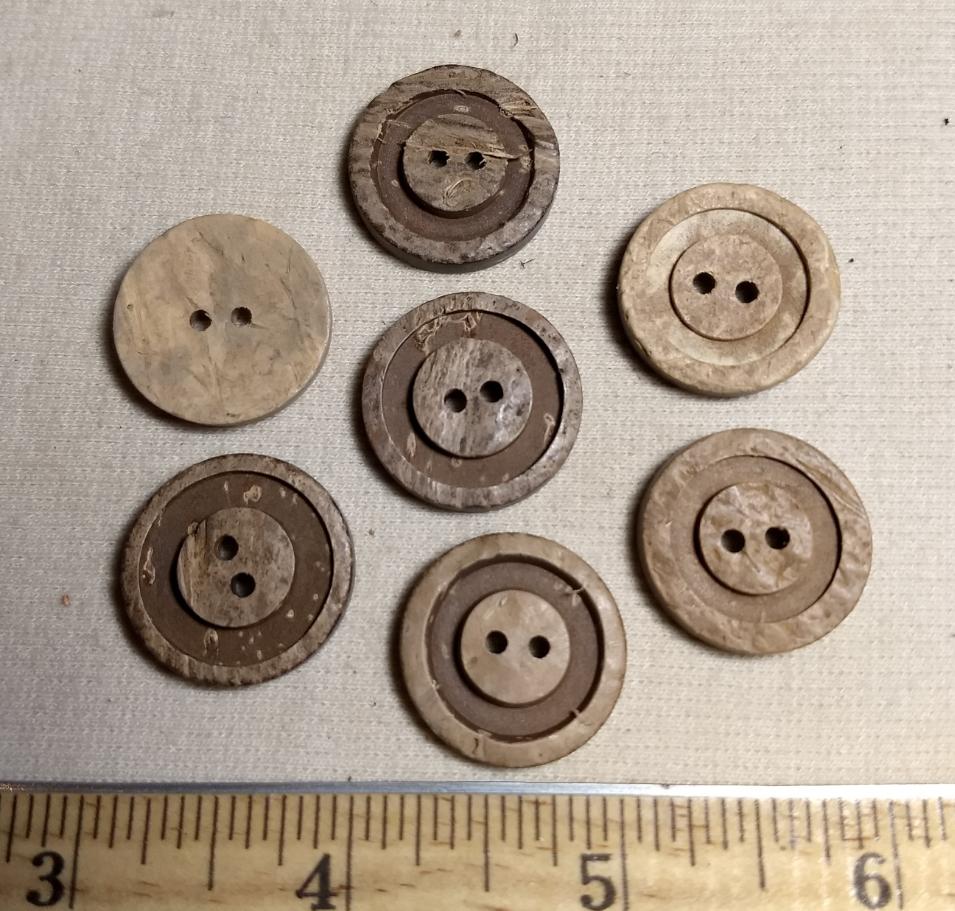 Button #26010 #2 Hole #Brown #Rim #Coconut #Wood #10pc