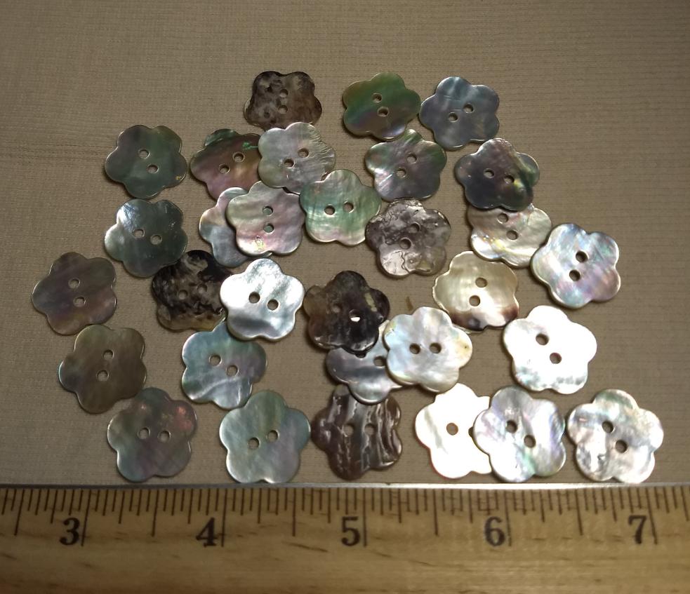 Button #Akoya #2 Hole #Pearl #Flower #Shell #10pc