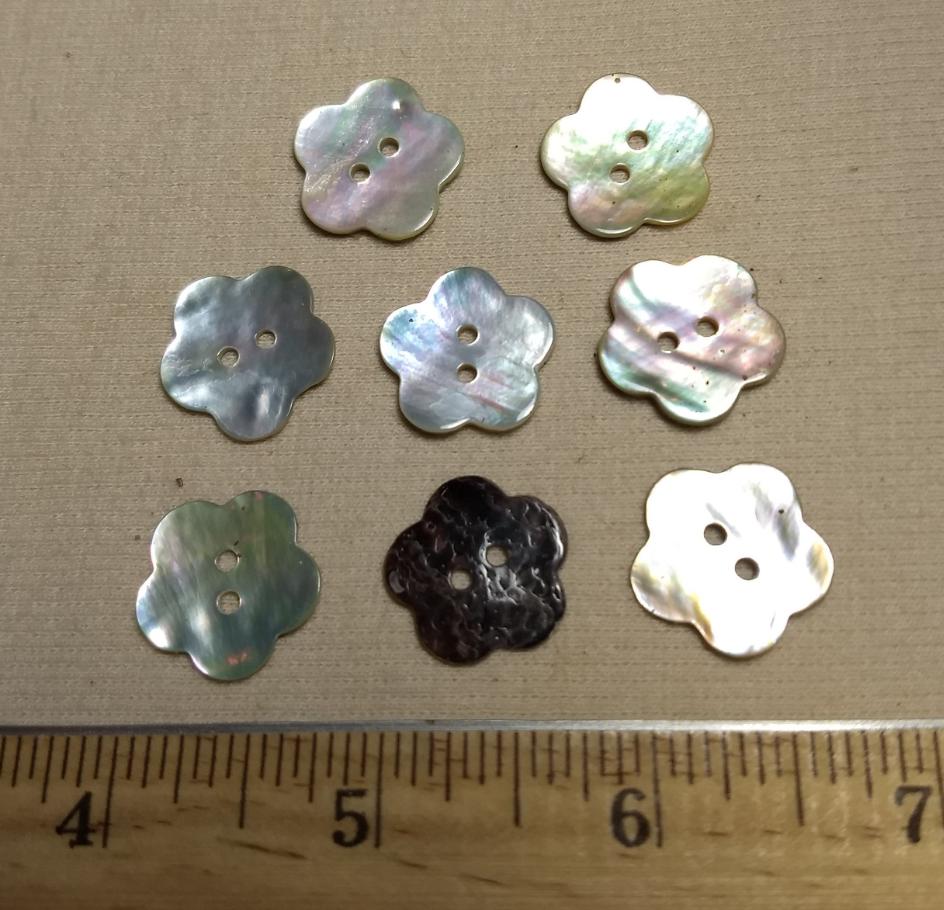 Button #Akoya #2 Hole #Pearl #Flower #Shell #10pc