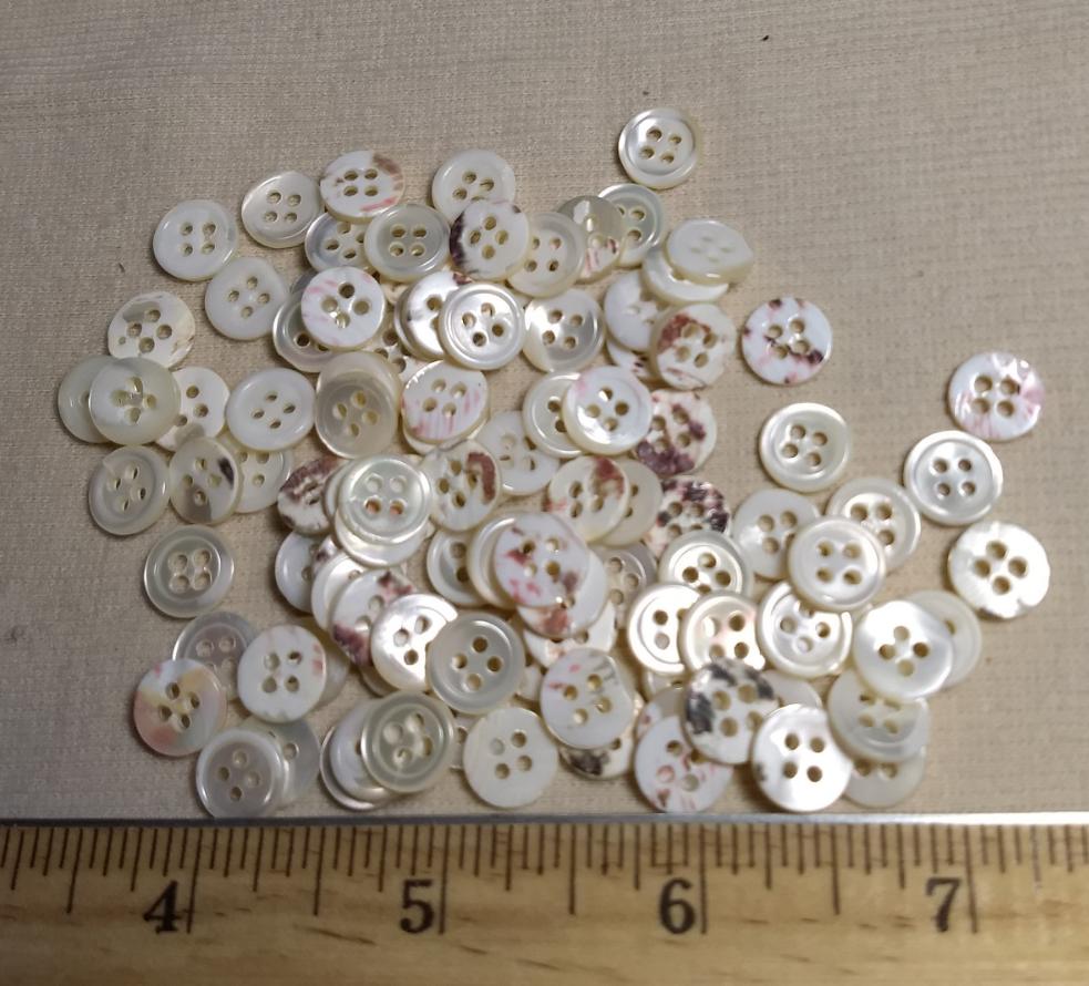 Button #Trochus #4 Hole #Pearl #Rim #Shell #10pc